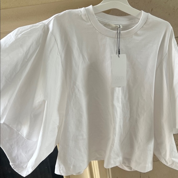 ZARA Cape Sleeve t-shirt Sz L NWT - Picture 7 of 9
